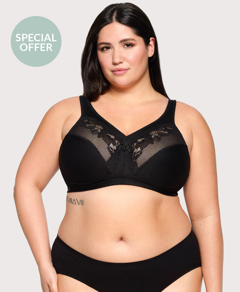 Glamorise MagicLift Minimizer Bra Black | Glamorise
