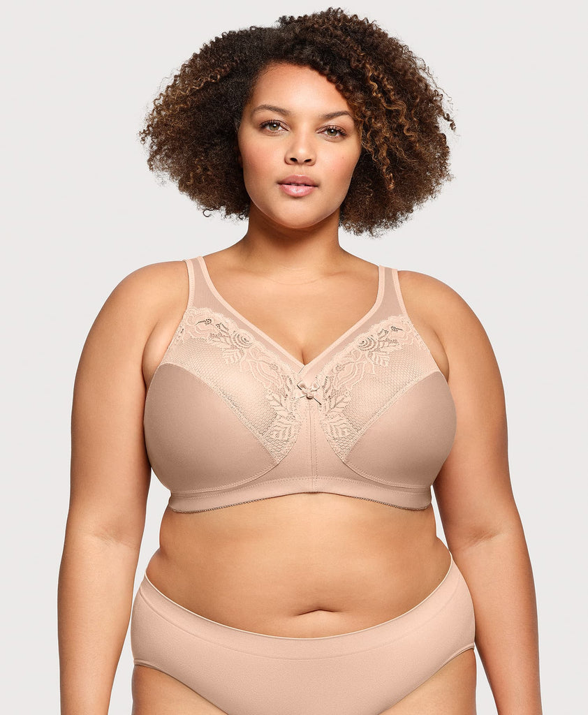 Glamorise MagicLift Minimizer Bra Cafe | Glamorise