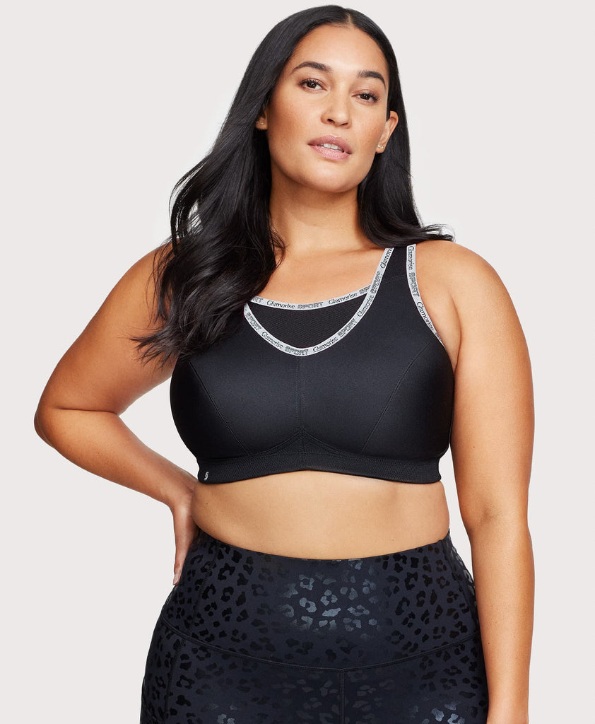 Torrid Underwire Sports Bra ($40) ❤ liked on Polyvore featuring activewear, sports  bras, black, bras, intimates, plus size, underwire sports bras, racer back  sp…