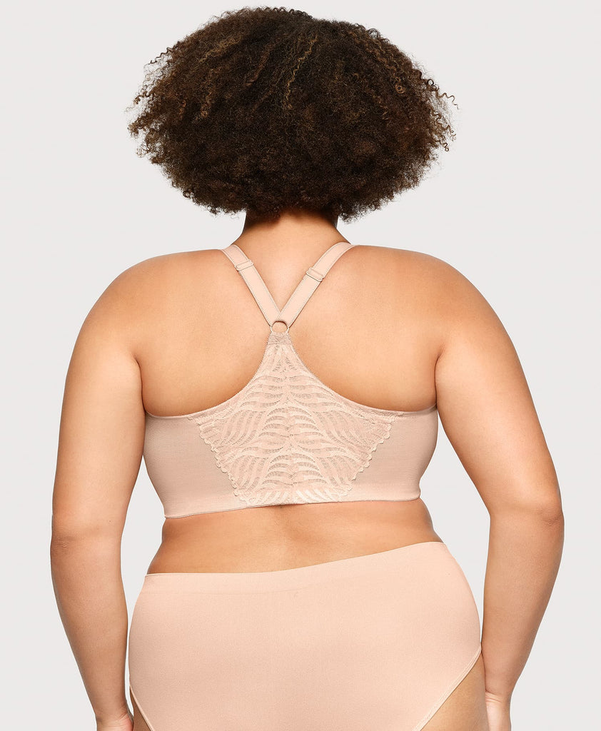 Front-Closure T-Back WonderWire Bra Cafe | Glamorise