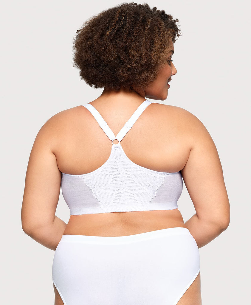 Front-Closure T-Back WonderWire Bra White | Glamorise