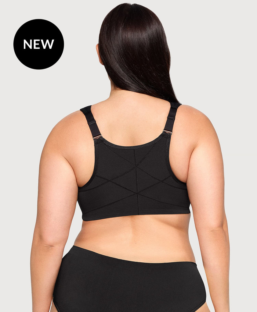 Lace Front Closure Posture Support Underwire Full Coverage Bra