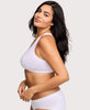 Front-Closure Cotton T-Back Comfort Bra White