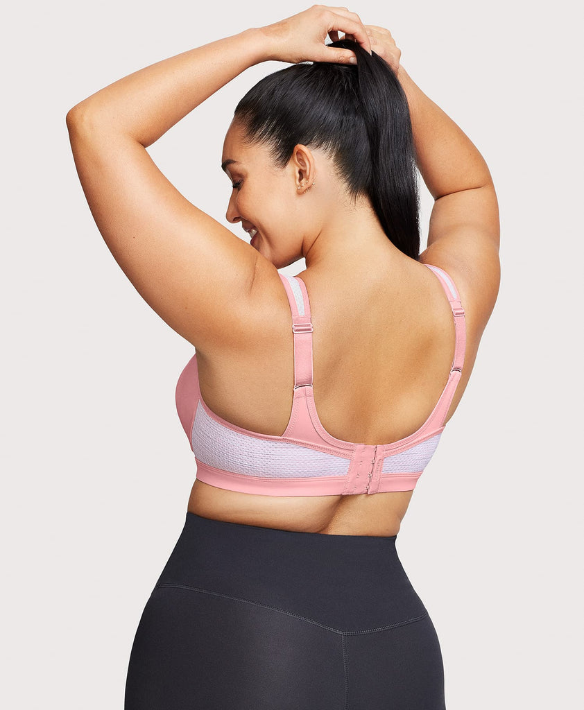 Buy Glamorise Women's Plus Size Hi-Impact Sports Bra Underwire #9066, Pink  Blush Print, 32D at