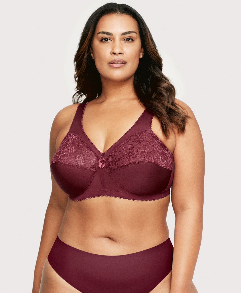 Glamorise MagicLift Active Wire-free Support Bra - Wine - Curvy Bras