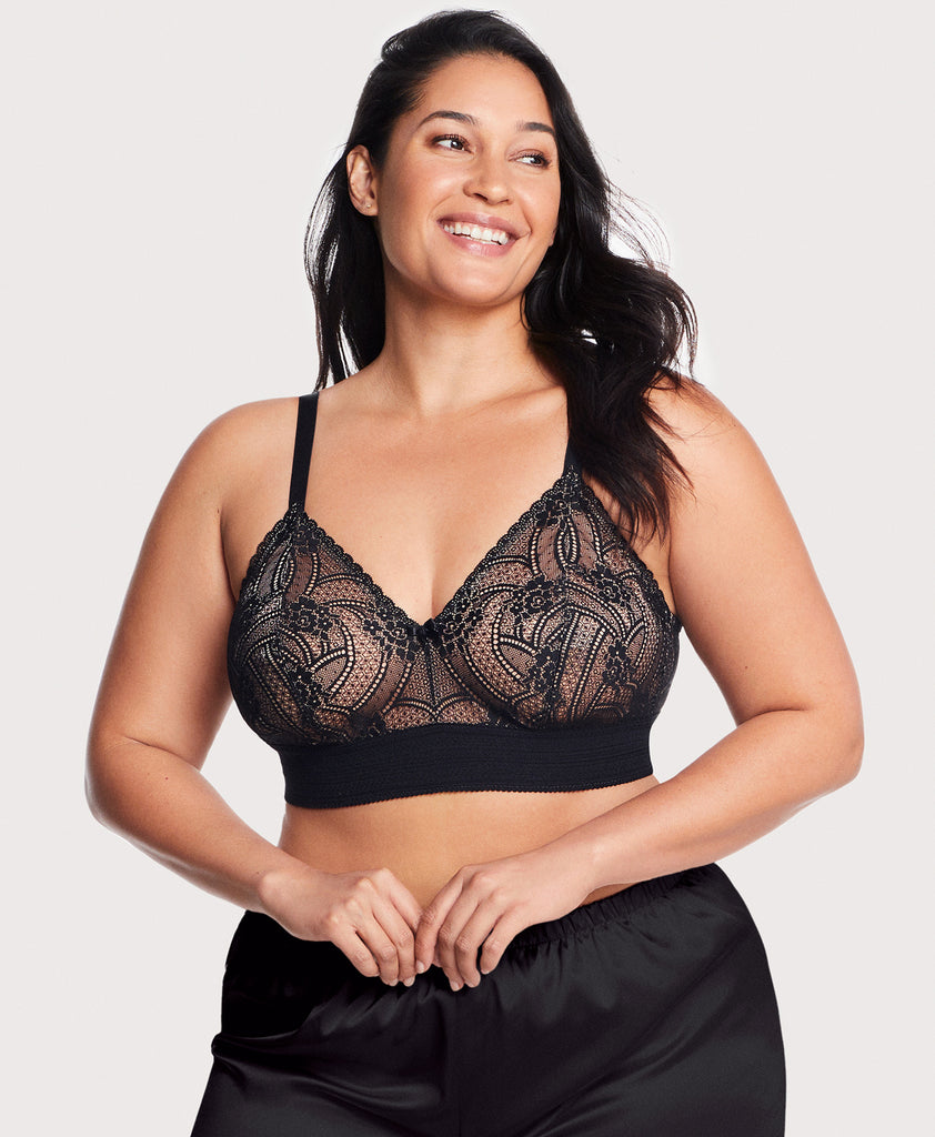 Glamorise Bramour Gramercy Luxe Lace Wire-free Bralette - Cappuccino