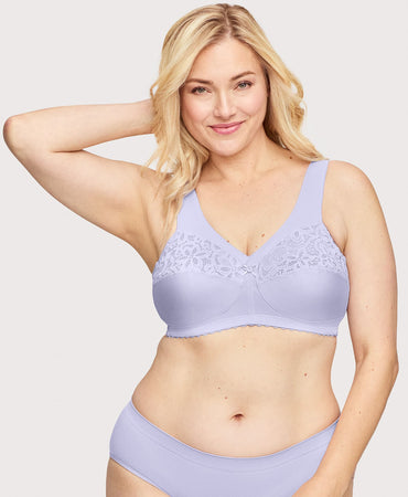 Glamorise Womens Magiclift Cotton Support Wirefree Bra 1001 Lilac 50d :  Target