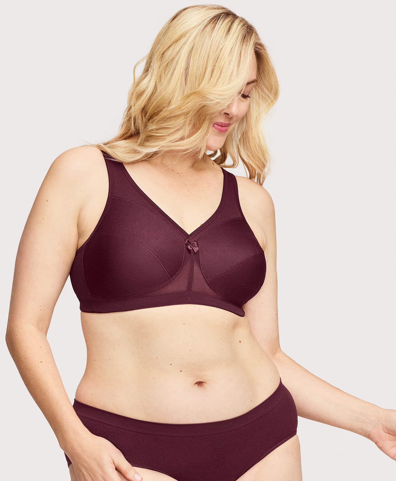 Glamorise Womens Magiclift Active Support Wirefree Bra 1005 Wine 38f :  Target