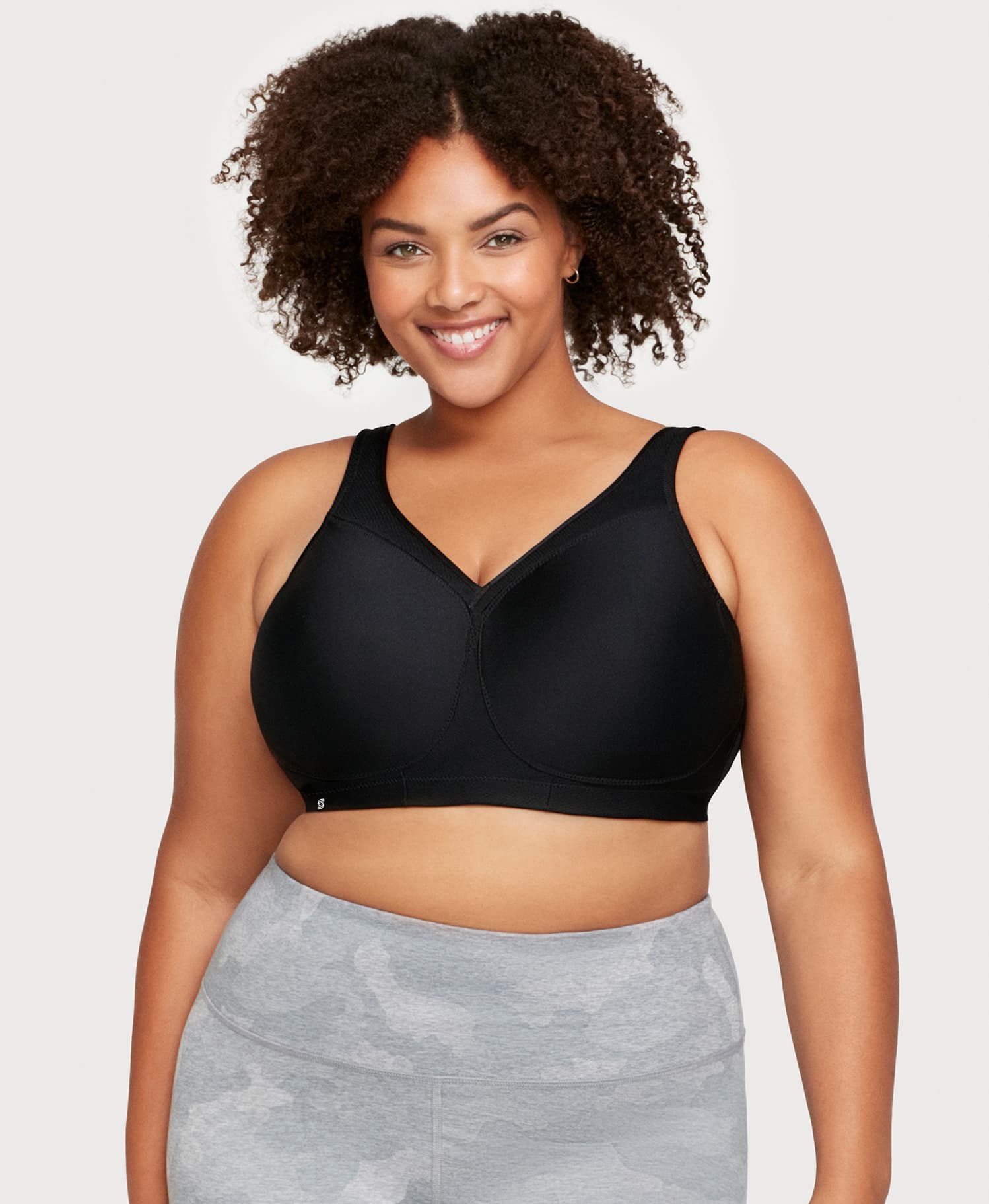 Women's Plus Size Front Closure Wireless Sports Bra With Hollow
