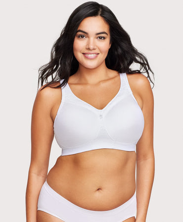 Glamorise Womens MagicLift Active Support Wirefree Bra 1005 White 44K