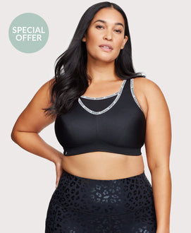 Glamorise Vrouwen Plus Size No-Sweat Mesh Sport BH Draadloos #1068, Zwart, 100H Glamorise Vrouwen Plus Size No-Sweat Mesh Sport BH Draadloos #1068, Zwart, 100H