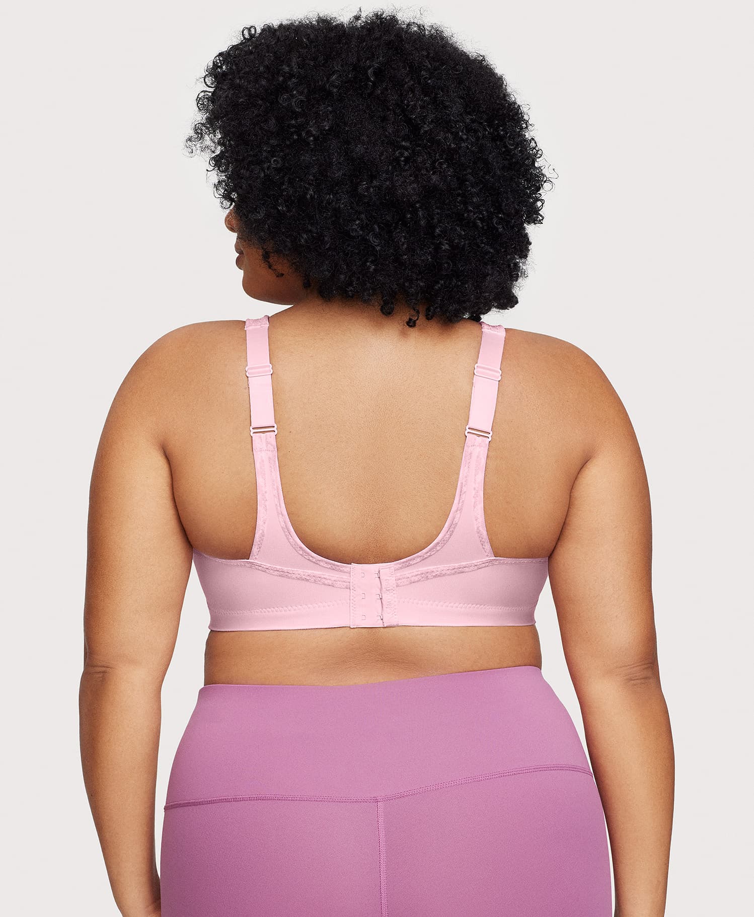  Full Figure Plus Size No-Bounce Camisole Sports Bra Wirefree  #1066 Parfait Pink