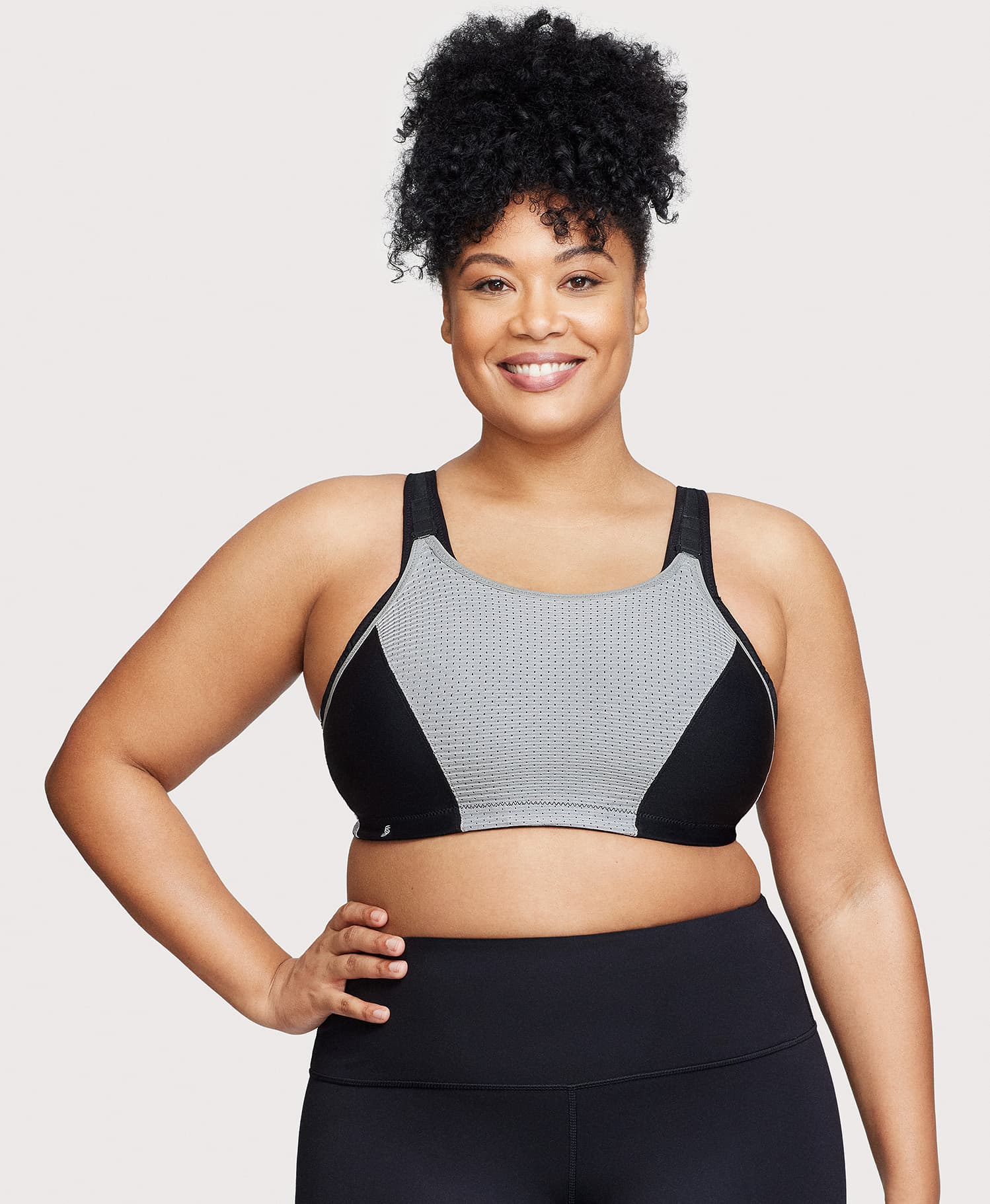 Custom Control Sports Bra Black Gray