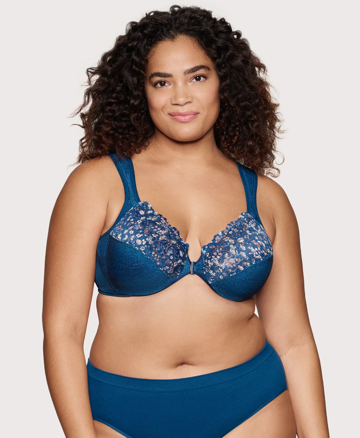 Glamorise Front-Closure WonderWire Bra Dark Denim