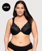 Front-Closure Posture Back WonderWire Lace Bra Black