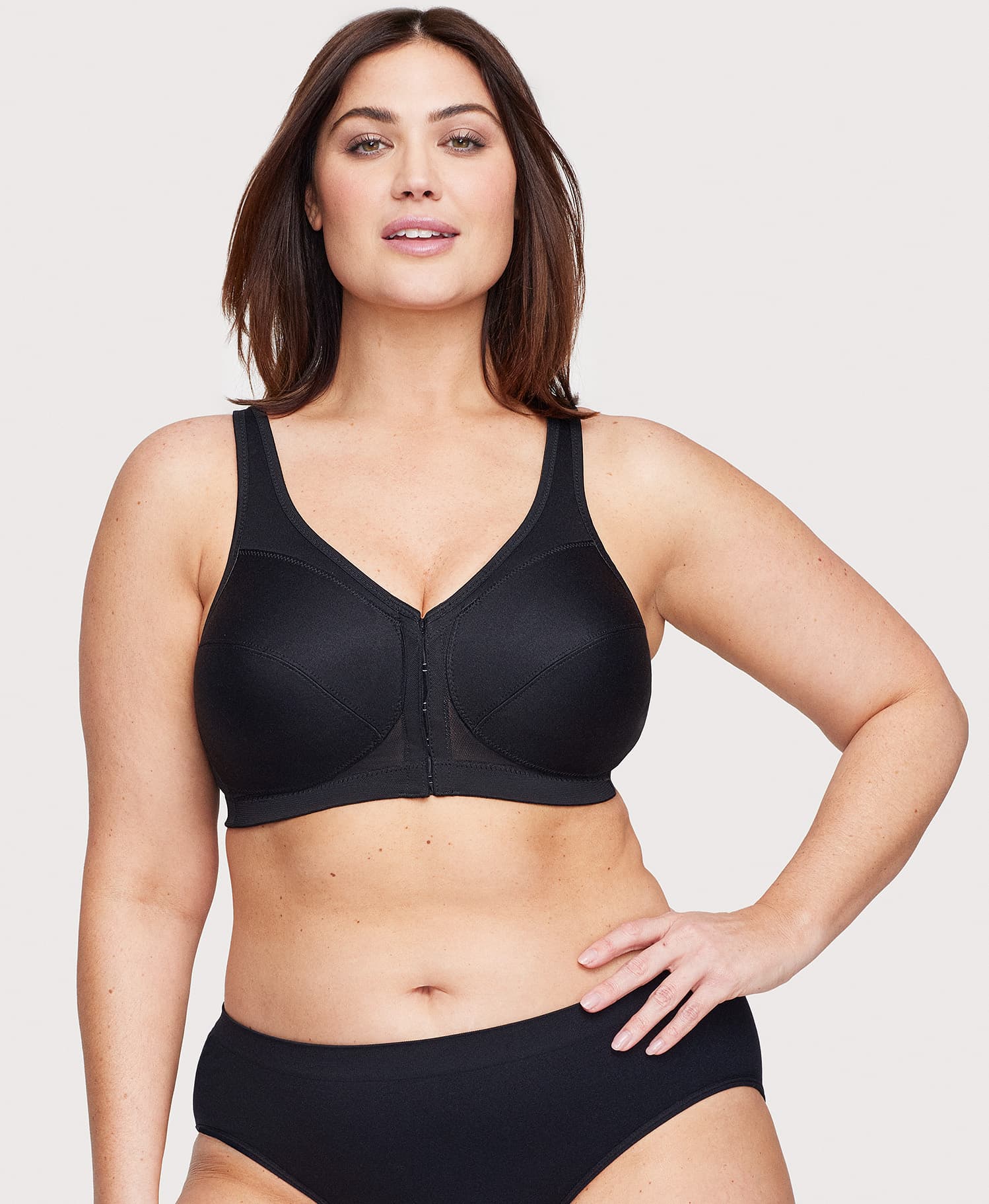  Women's Plus Size Front Closure Bra Lace Sports Bra Full  Coverage Post Surgery Bra Posture Bra for Every Day Exercise Wear, Black, X- Large : Clothing, Shoes & Jewelry