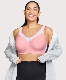 Women's sports bra, size 40D. Brand is Glamorise. Clean with no stains.