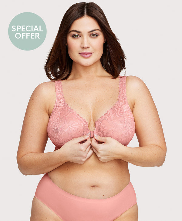 Front-Closure Stretch Lace WonderWire Bra