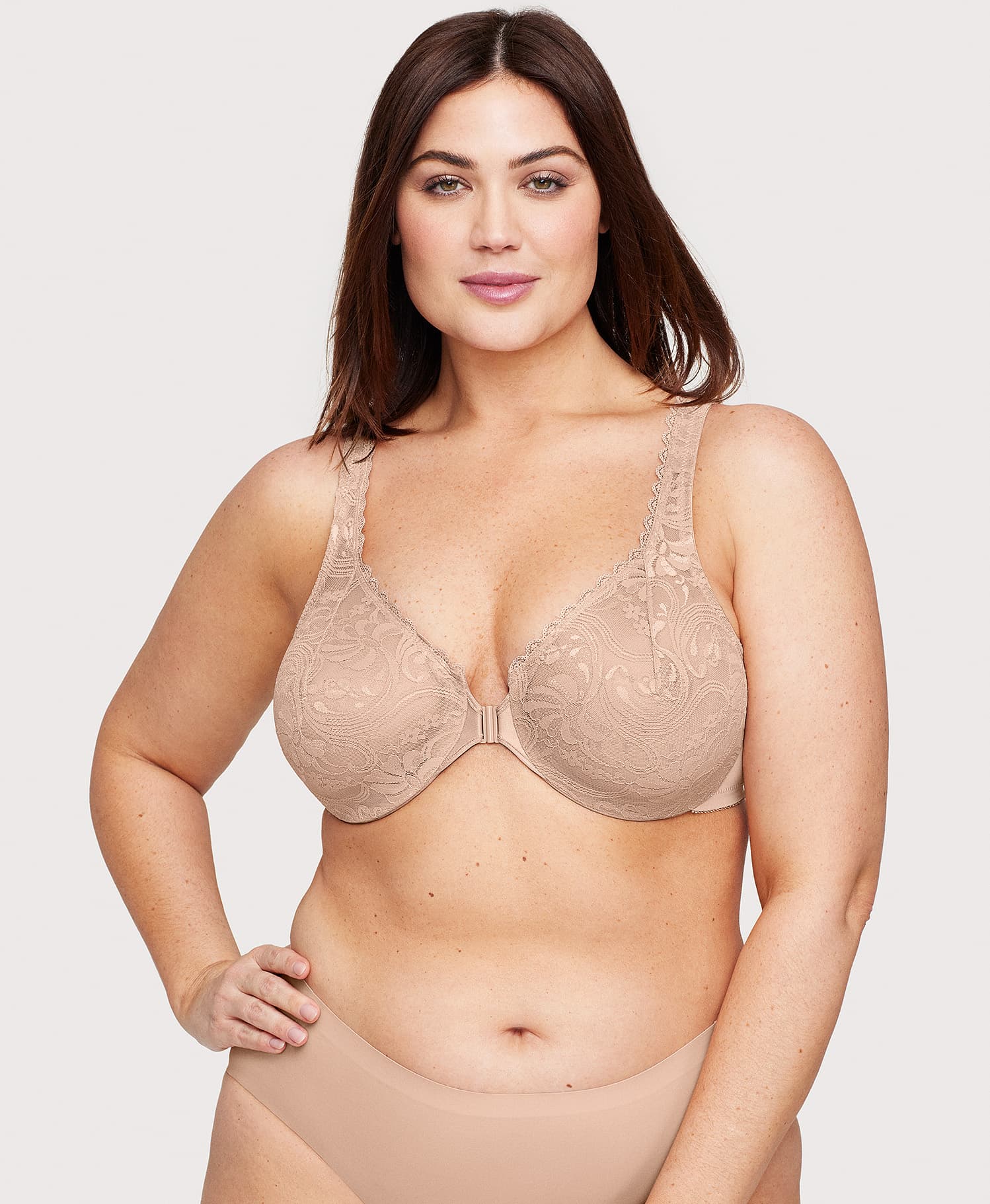 Ladies Floral Lace Bra Firm Hold Plus Size B/c Cup Push-Up Bra