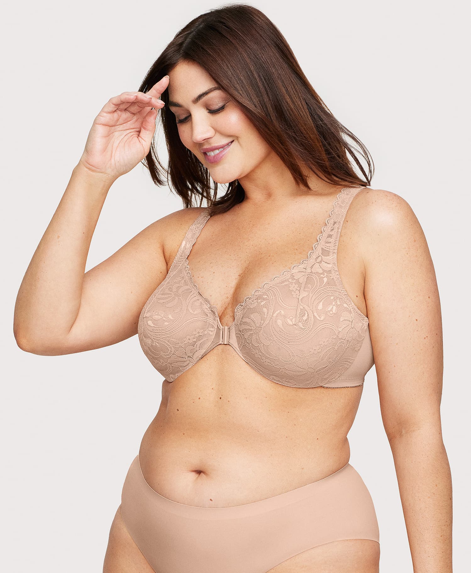 Sexy Lace Intimates Front Closure Soft Bra with Comfy Panty – FloraShe