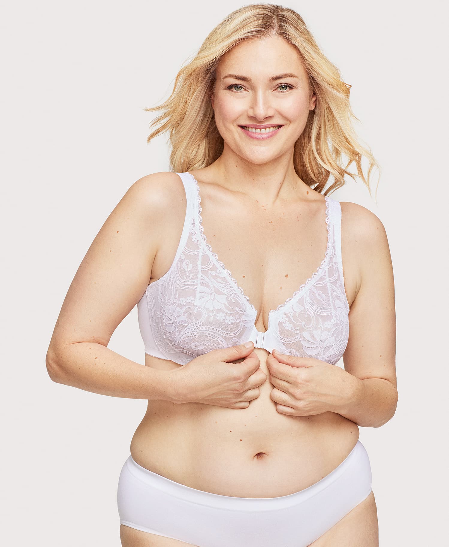 Glamorise Lace Support Soft Cup Bra Style 1105 - Bramania