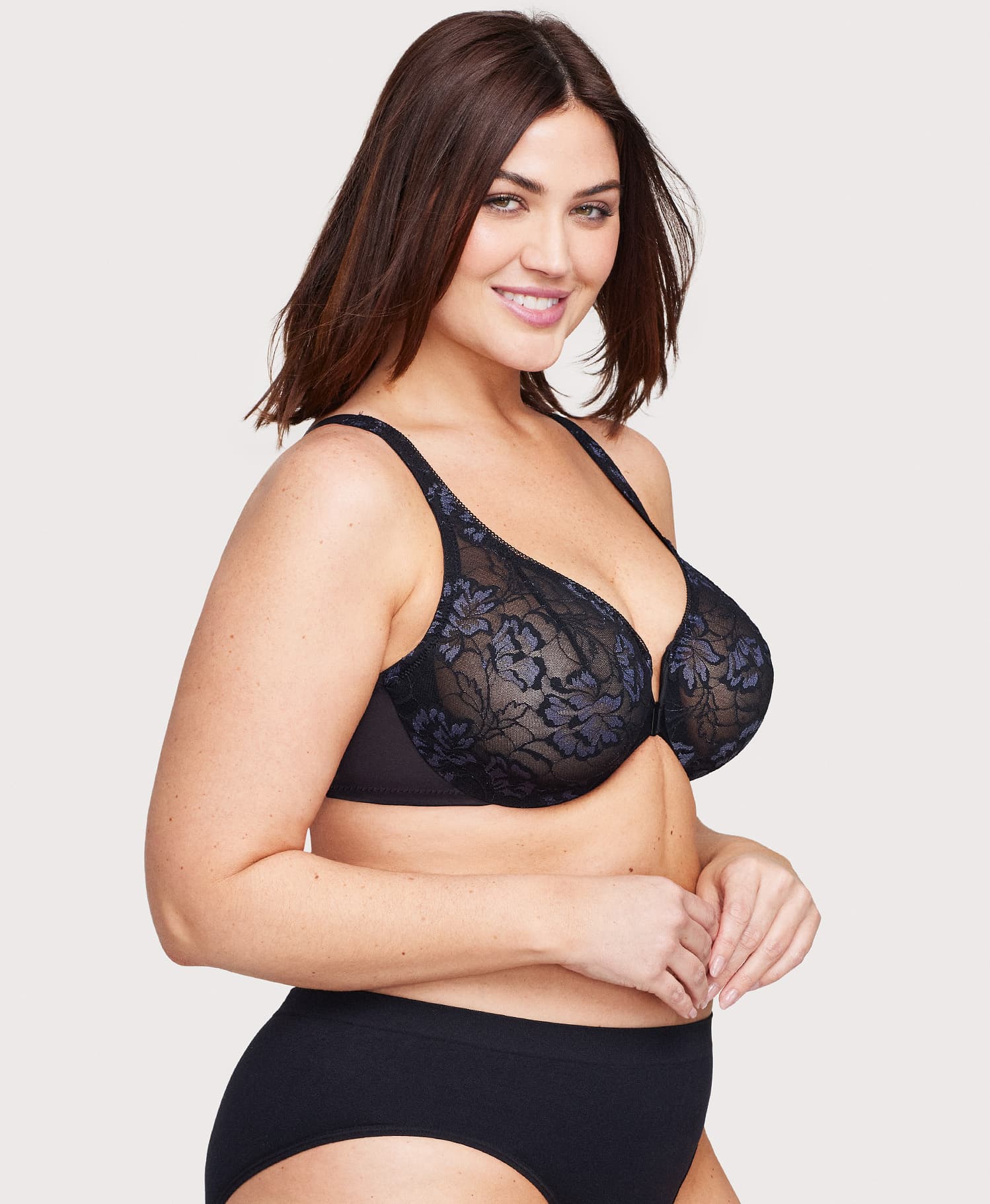 Glamorise Womens Lacey T-back Front-closure Wonderwire Underwire Bra 9246  Cappuccino 44f : Target