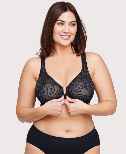 Front-Closure Lacey T-Back WonderWire Bra