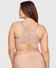 Front-Closure Stretch Lace Posture Back WonderWire Bra Cafe