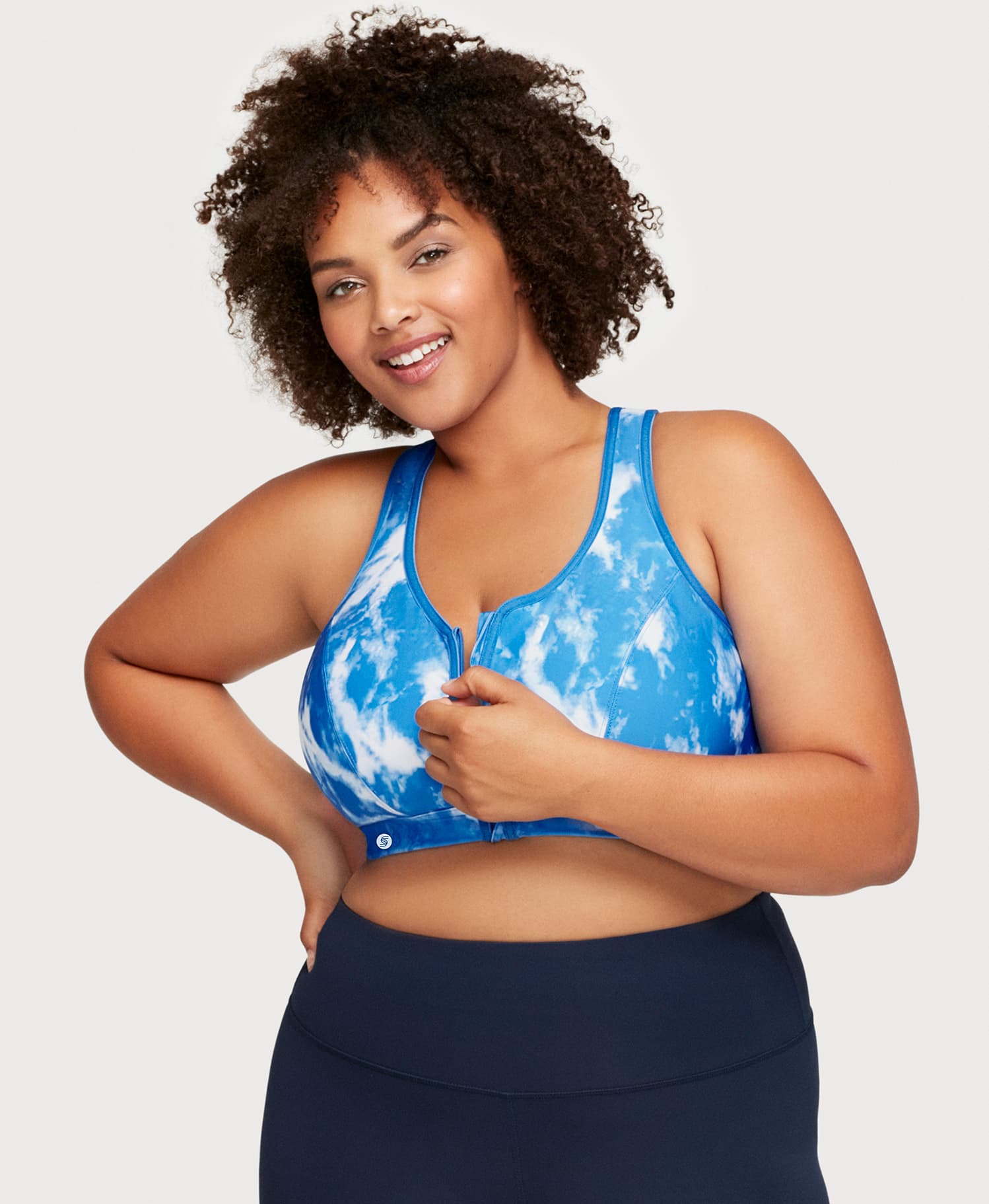 Front Closure Zip Up Sports Bra Tie Dye