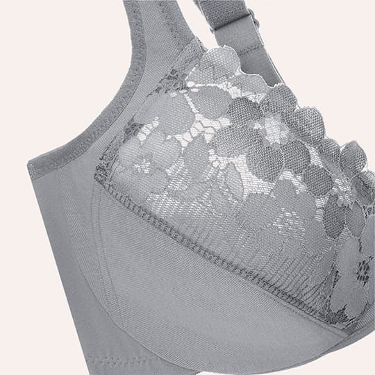 Front-Closure Cotton WonderWire Bra Silver | Glamorise