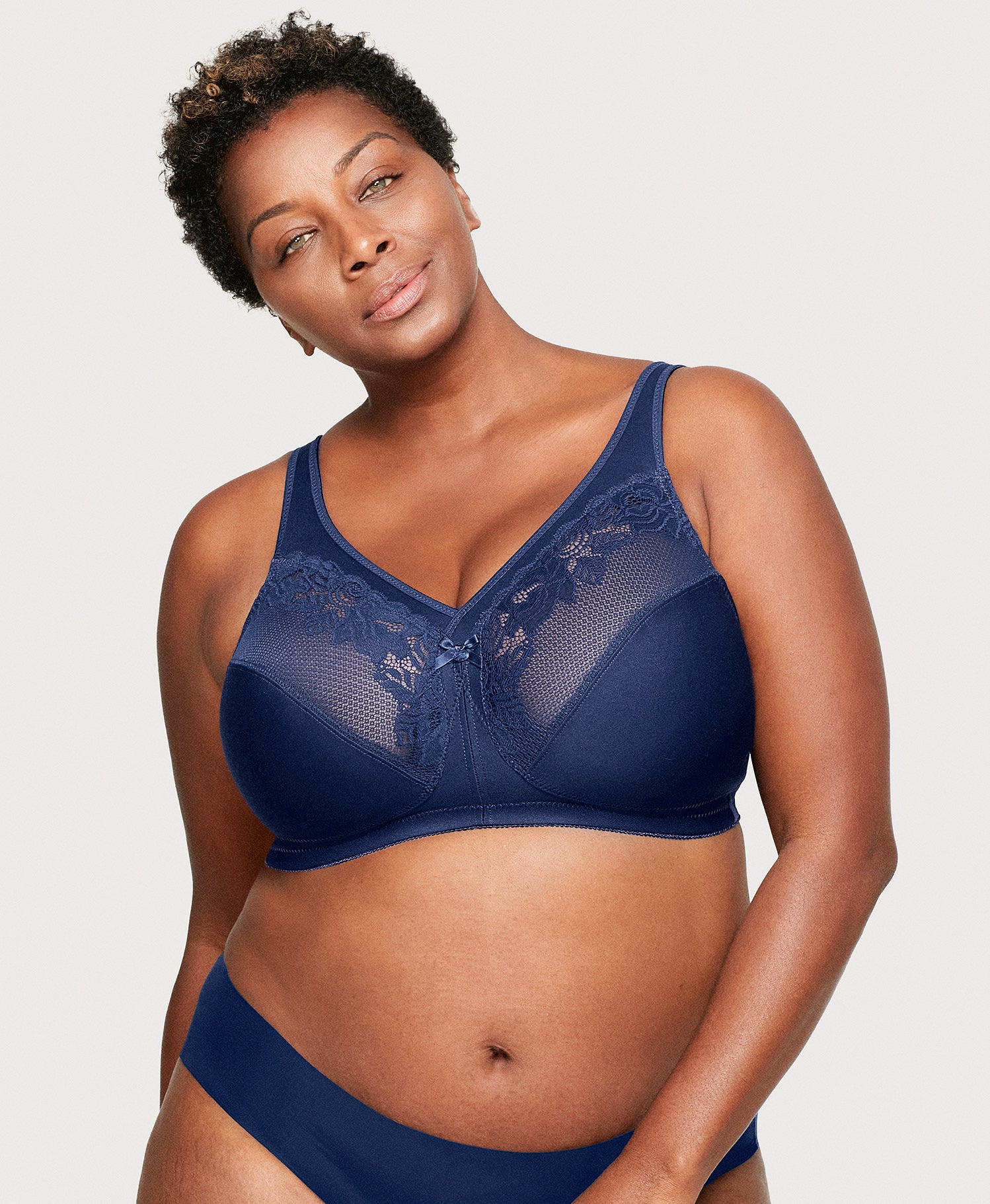 Glamorise Women's Plus Size Full Figure Wirefree Minimizer Support Bra  #1003, Blue, 36C : : Clothing, Shoes & Accessories
