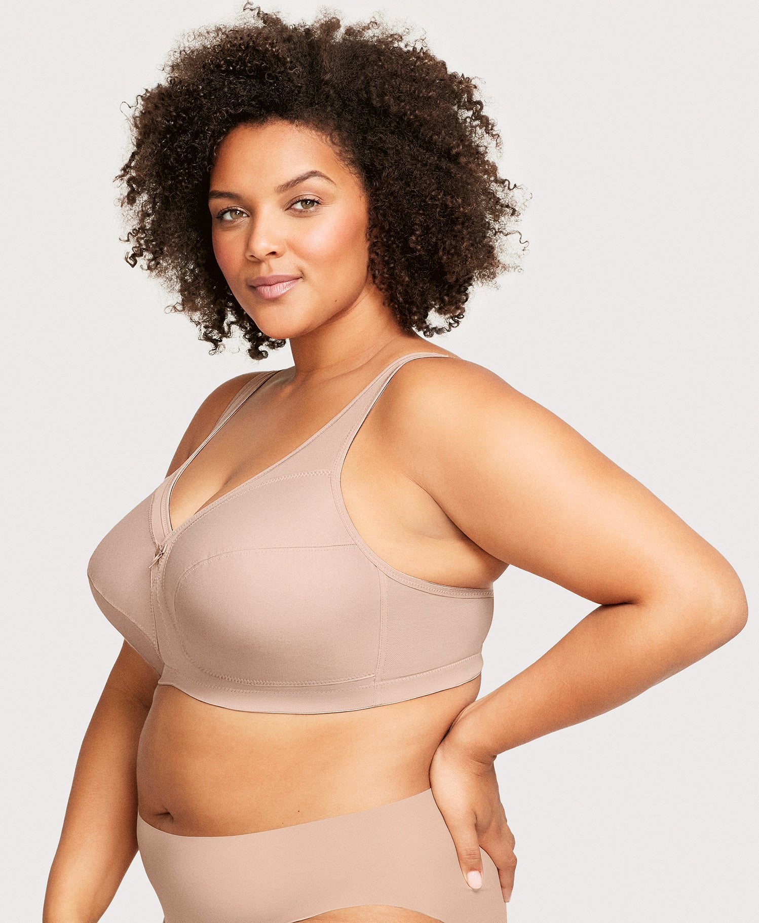 Glamorise Womens Magiclift Cotton Support Wirefree Bra 1001 Café 46c :  Target