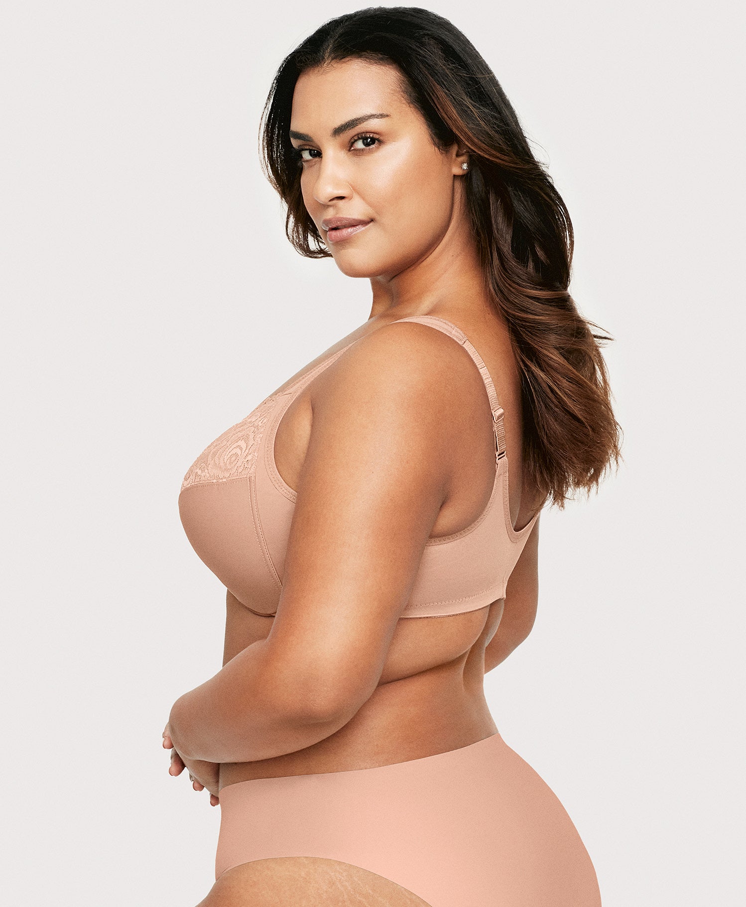 Full Figure Plus Size Front-Closure Smoothing Wonderwire Bra  Underwire #1247 Apricot