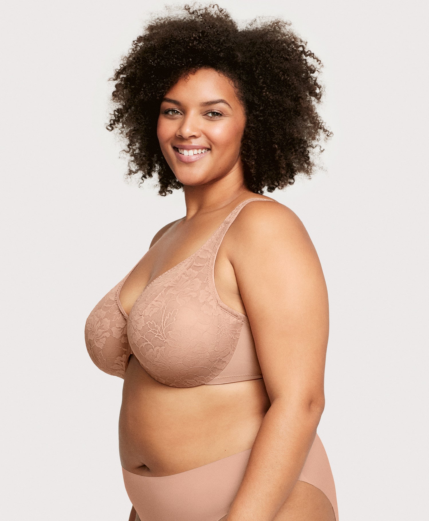 Glamorise Womens Lacey T-back Front-closure Wonderwire Underwire Bra 9246  Cappuccino 36b : Target
